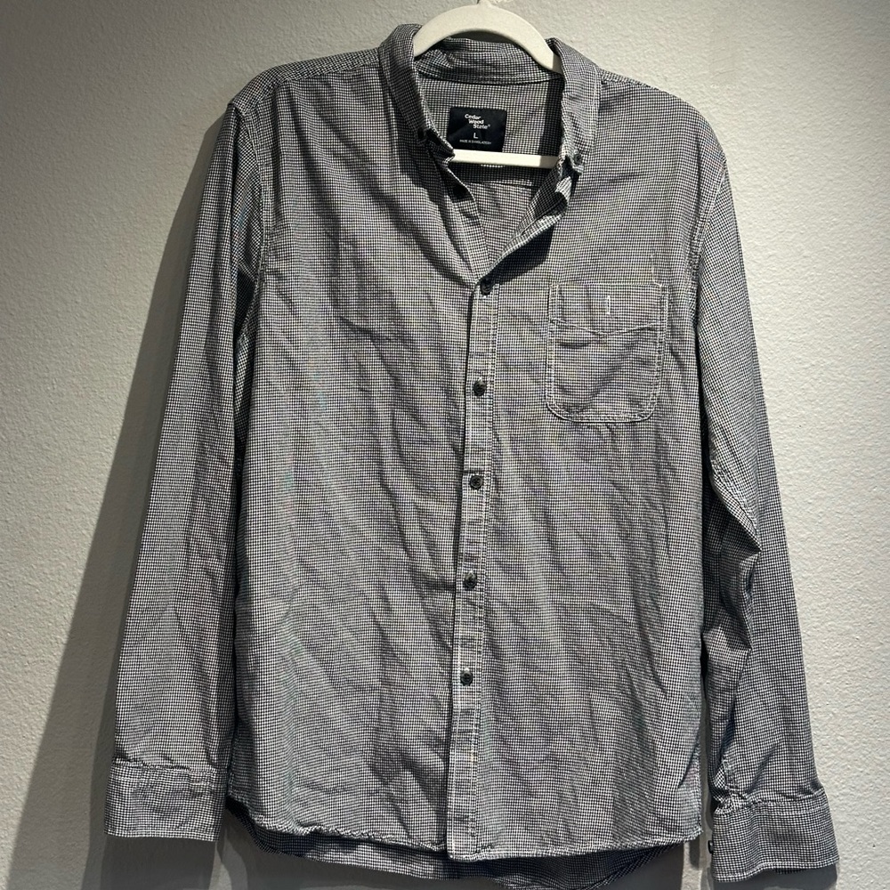 Cedar Wood State Black and White Houndstooth Shirt